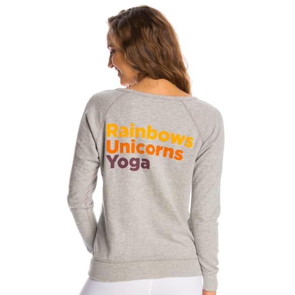 YOGA RX - RAINBOWS UNICORNS SWEATSHIRT, NWT, sz S - Picture 3 of 4